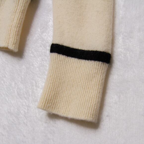 Rachel Zoe 100% Cashmere Crew Neck Sweater Contrast Trim Ivory Quiet Luxury Sz S - Picture 4 of 7